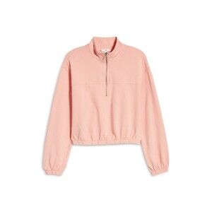 BP. Half Zip Fleece Pullover In Pink Pudding Organic Cotton Plus Size 1X